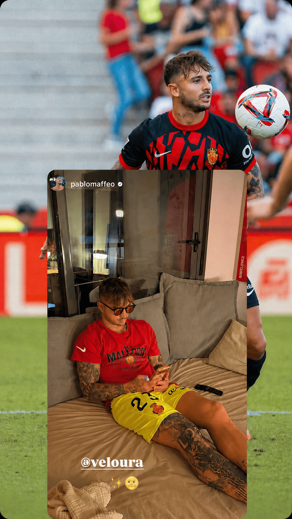 Athlete relaxing on couch wearing NEURIX™ after a match.